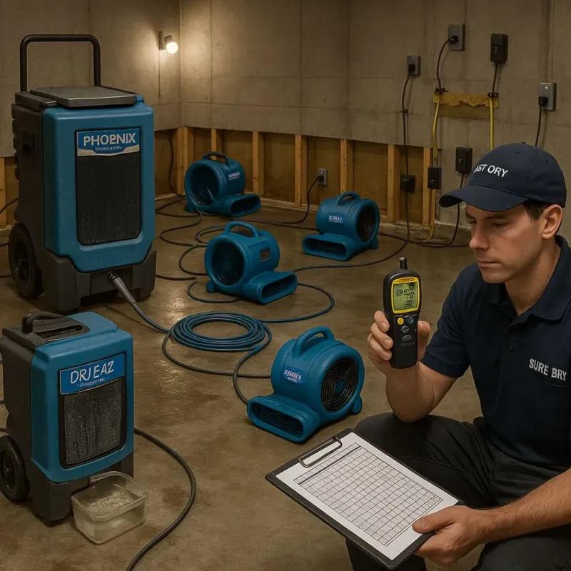 Structural Drying and Dehumidification process in Oakland City, IN